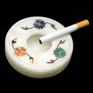 3 inch White Marble Octagonal Ash Tray