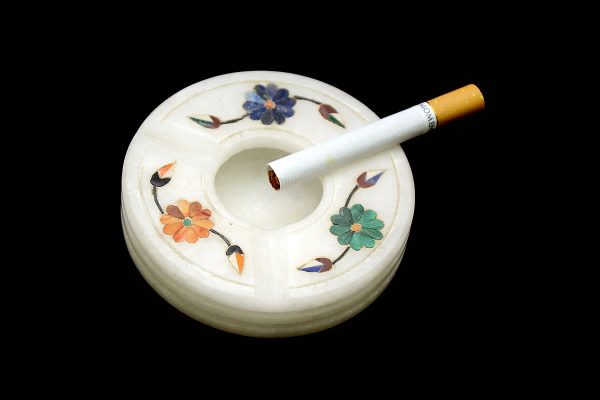 3 inch White Marble Octagonal Ash Tray