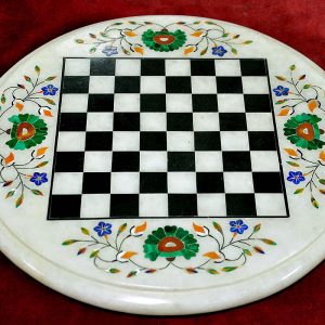 White Round Chess Board of 12 inch