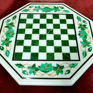 White Octagonal Chess Board of 18 inch