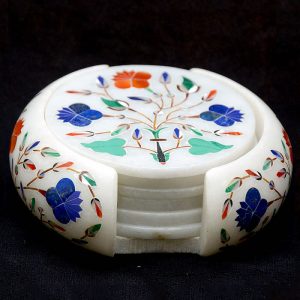 White Round Coaster Sets of 4 inch