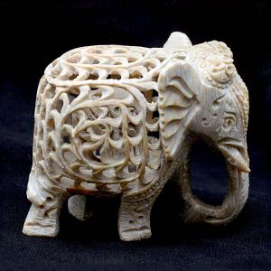 2 inch Green Marble Elephant Statue