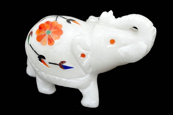 2 inch White Elephant Statue