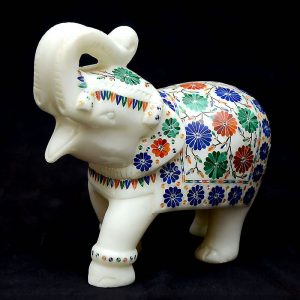 White Marble Elephant Statue of 6 inch