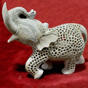 7 inch Green Marble Elephant Statue