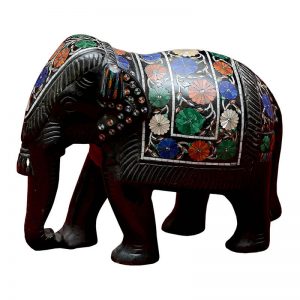 6 inch Black Marble Elephant Statue