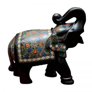 Black Marble Elephant Statue