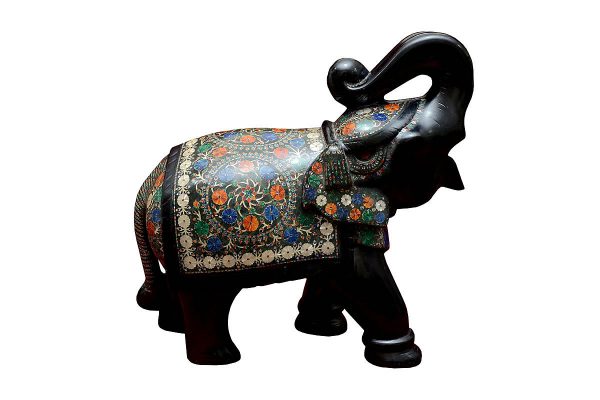 Black Marble Elephant Statue