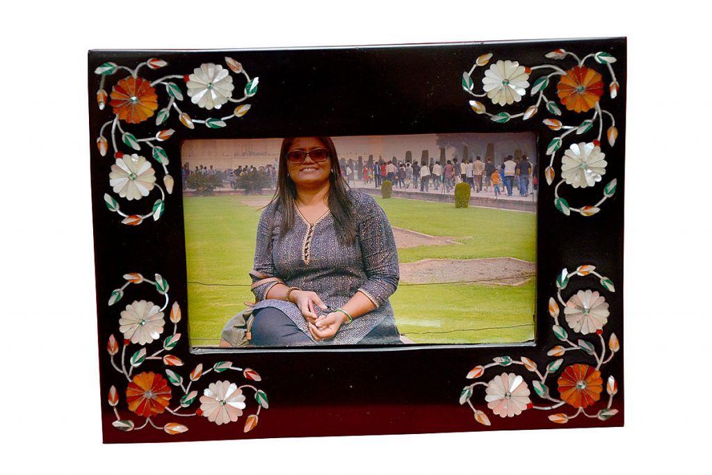 Black Rectangle Photo Frames - Pietra Dura Products
