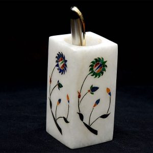 White Square Pen Holder of 4 inch