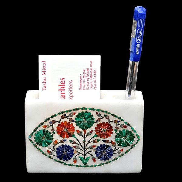 White Visiting Card Holder Pen Holder of 5″3′