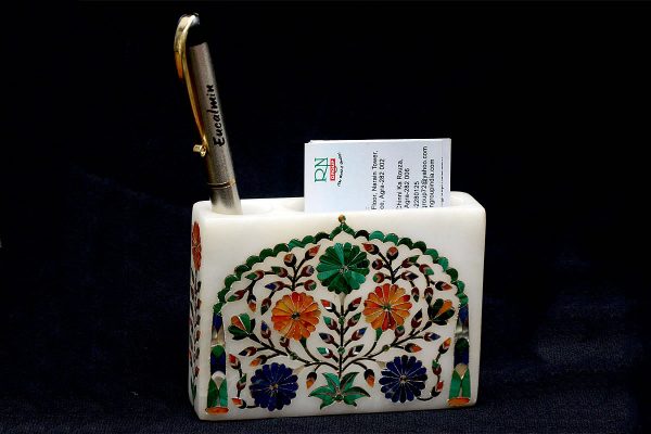 White Visiting Card Holder Pen Holder of 5″3′