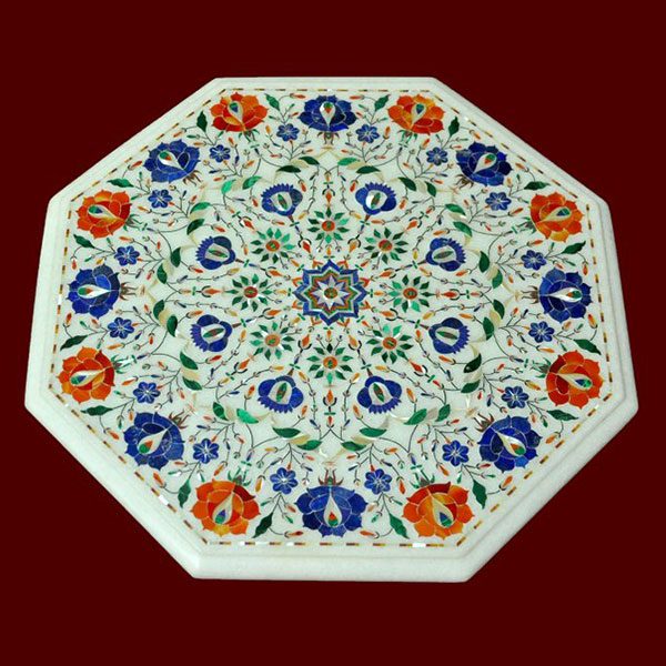 White Octagonal Table Top of 15 inch