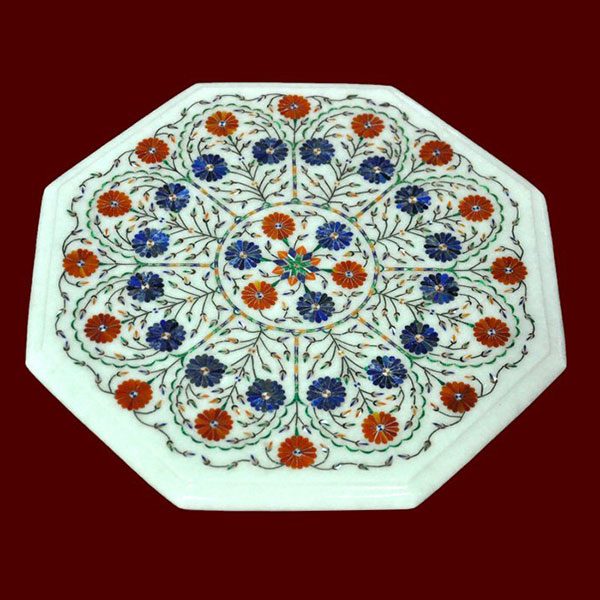 White Octagonal Table Top of 12 inch