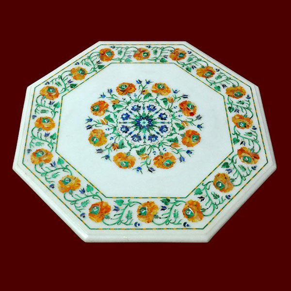 White Octagonal Table Top of 21 inch