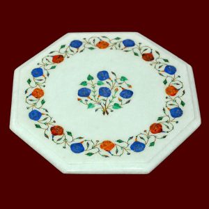 White Octagonal Table Top of 14 inch