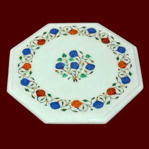 White Octagonal Table Top of 14 inch
