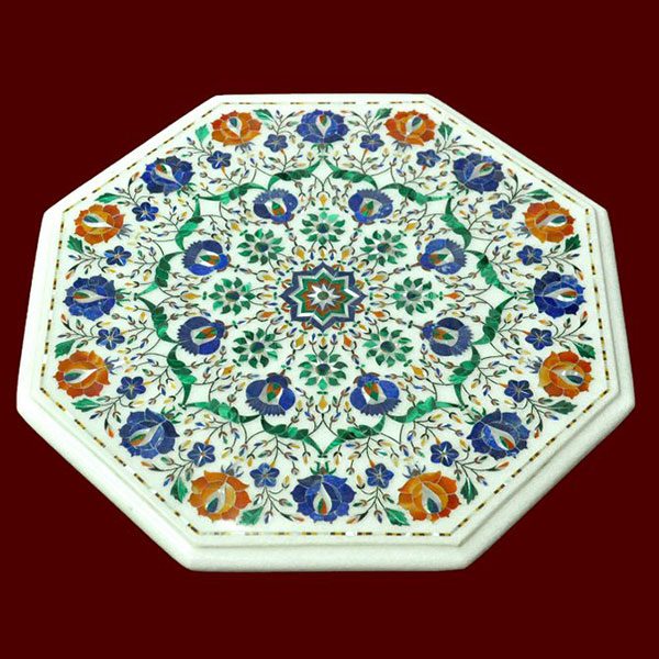 White Octagonal Table Top of 15 inch