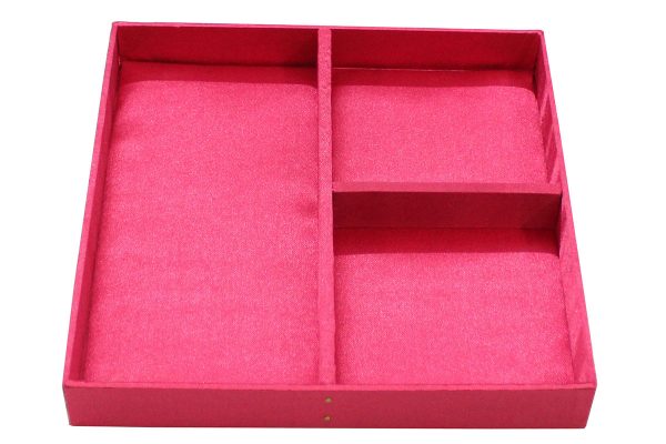8 x 8 x 3 inch Pink Embroidered Floral Zari Box