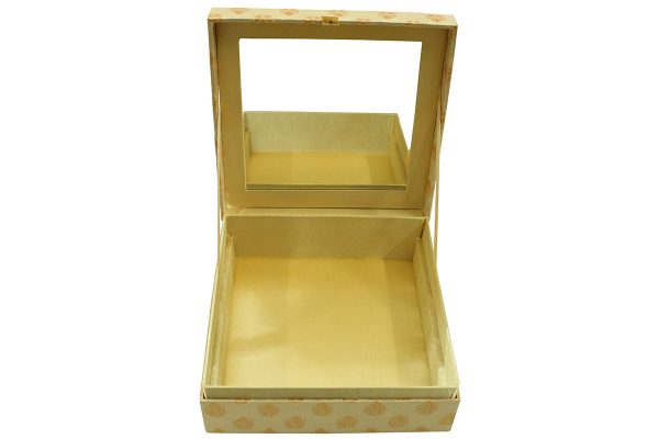 8 x 8 x 3 inch Gold Embroidered Animal Zari Box