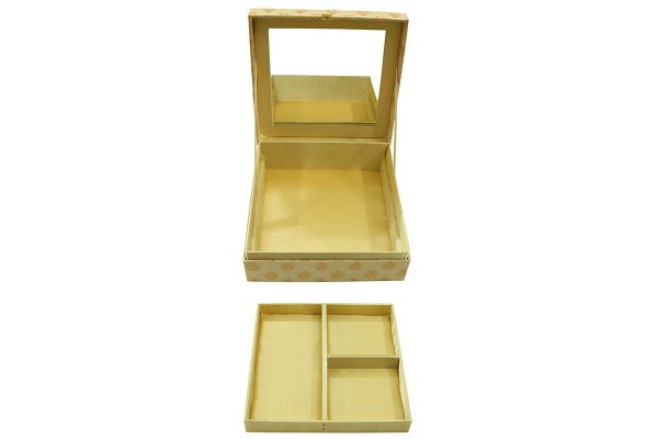 8 x 8 x 3 inch Gold Embroidered Animal Zari Box