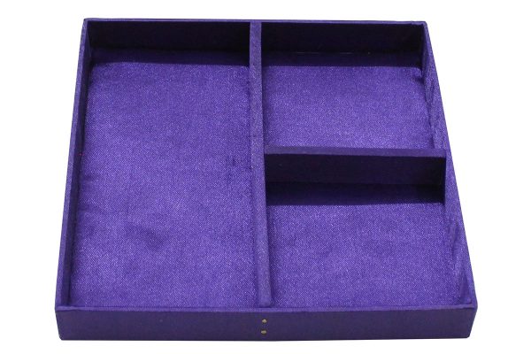 8 x 8 x 3 inch Blue Embroidered Floral Zari Box