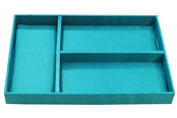 10 x 7 x 3 inch Blue Embroidered Geometric Zari Box