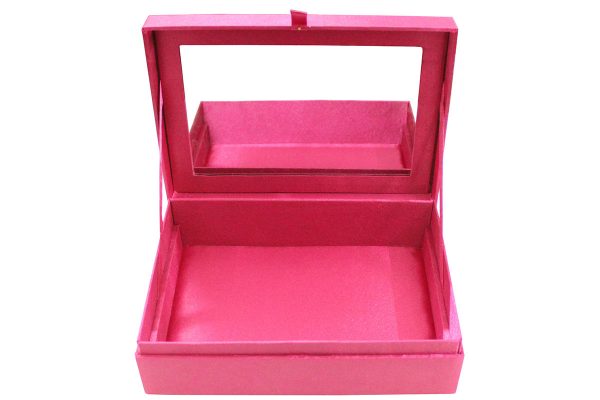 10 x 7 x 3 inch Pink Embroidered Floral Zari Box