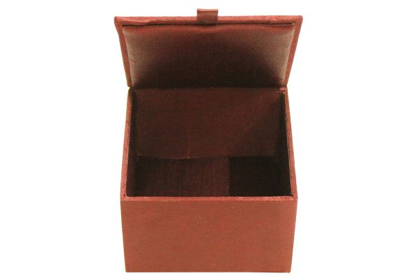 4 x 4 x 2.5 inch Brown Embroidered Floral Zari Box