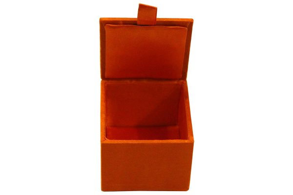 2.5 x 2.5 x 2 inch Orange Embroidered Floral Zari Box