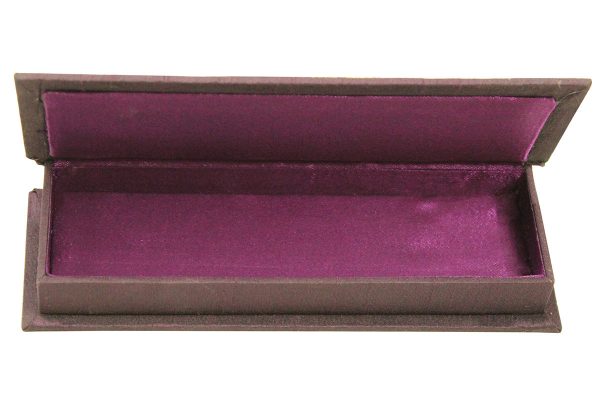 8 x 2.5 x 1 inch Purple Embroidered Floral Zari Box