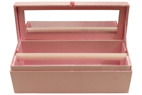 12 x 4.5 x 3.5 inch Pink Embroidered Floral Zari Box