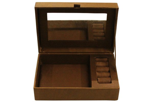 7.5 x 5 x 2.5 inch Brown Embroidered Floral Zari Box