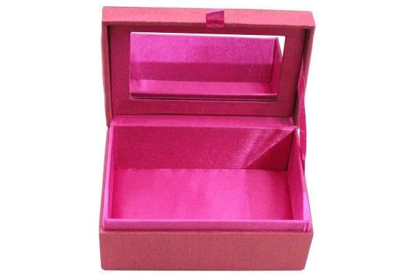 6 x 4 x 3 inch Pink Embroidered Floral Zari Box