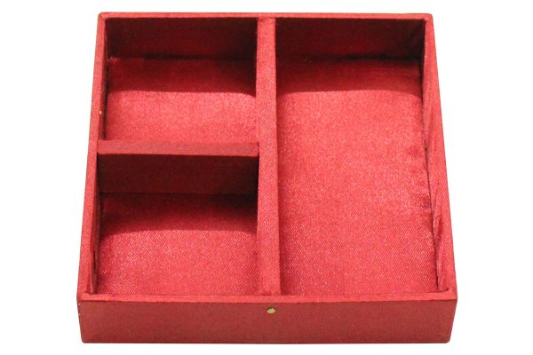 5 x 5 x 3 inch Maroon Embroidered Floral Zari Box